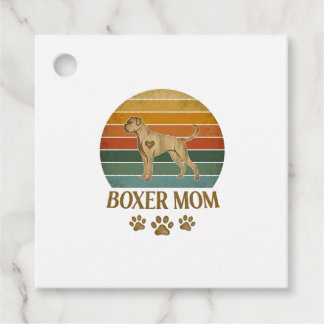 Etiquetas Para Lembrancinhas Boxer Mãe Cachorro Retro Pôr do Sol Pegadas_1