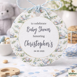 Etiquetas Para Lembrancinhas Boy’s Elephant Watercolor Baby Shower –Blue Safari