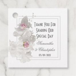 Etiquetas Para Lembrancinhas Branco floral obrigado casamento