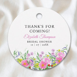 Etiquetas Para Lembrancinhas Bridal shower with wildflowers Pink Color