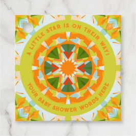 Etiquetas Para Lembrancinhas Bright Orange Playful Green Fun Star Baby Shower