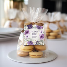 Brilho Floral Branco Roxo de Aniversário de Agrade