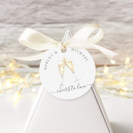 Etiquetas Para Lembrancinhas Brinde com Champanhe "Saúde ao Amor" Personalizado