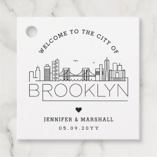 Etiquetas Para Lembrancinhas Brooklyn Skyline Favor de Boas-vindas