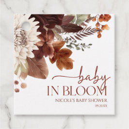 Etiquetas Para Lembrancinhas Brown Burgundy Baby In Bloom Floral Chá de fraldas