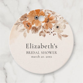 Etiquetas Para Lembrancinhas Brown Watercolor Flowers Boho Style