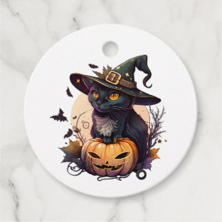 Etiquetas Para Lembrancinhas Bruxa Gato para o Halloween