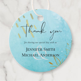 Etiquetas Para Lembrancinhas BUDGET DustyTeal Dourado Casamento Abstrato