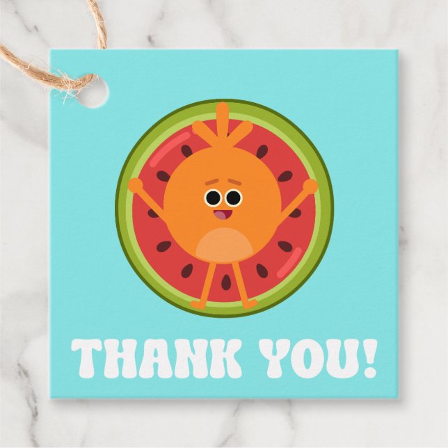 Etiquetas Para Lembrancinhas Bumble Nums Summer Aniversário Obrigado (Frente)