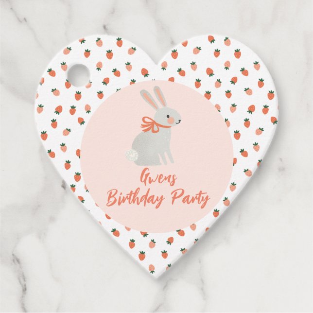 Etiquetas Para Lembrancinhas Bunny e Strawberry (Frente)