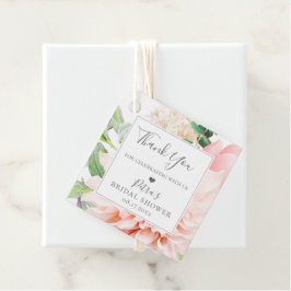 Etiquetas Para Lembrancinhas Buquê Floral Cor-De-Rosa Brilhante Obrigado