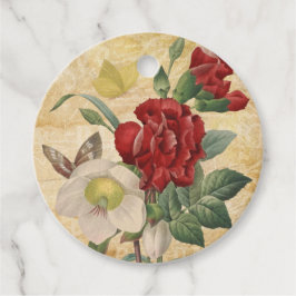 Etiquetas Para Lembrancinhas Buquê Floral Red & White Vintage