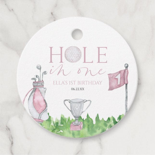 Etiquetas Para Lembrancinhas Buraco Numa Festa De primeiro aniversario De Golfe (Frente)