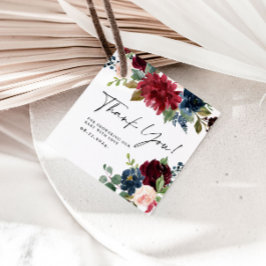 Etiquetas Para Lembrancinhas Burgundy Floral Obrigado Chá de fraldas Presente