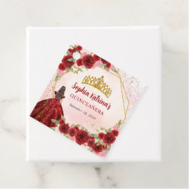 Etiquetas Para Lembrancinhas Burgundy Maroon Dourada Glitter Floral Princess Ti