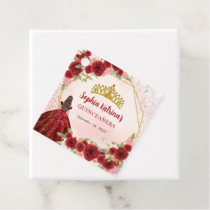 Etiquetas Para Lembrancinhas Burgundy Maroon Dourada Glitter Floral Princess Ti