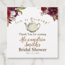 Burgundy Obrigado por vir Chá de chá