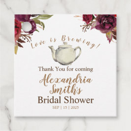 Etiquetas Para Lembrancinhas Burgundy Obrigado por vir Chá de chá