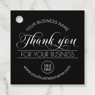 Etiquetas Para Lembrancinhas Business Black White Obrigado  adicione seu LOGOTI