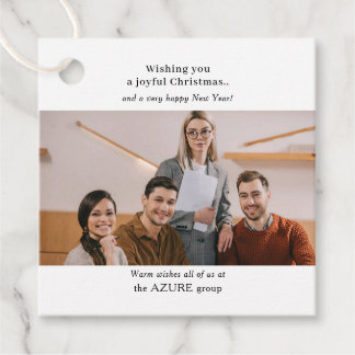 Etiquetas Para Lembrancinhas Business Christmas Minimal Team Photo Holiday