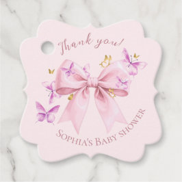 Etiquetas Para Lembrancinhas Butterfly Pink Bow Baby Shower 