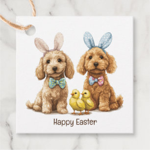 Etiquetas Para Lembrancinhas Cachorros de Goldendoodle felz pascoa