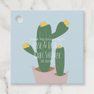 Etiquetas Para Lembrancinhas Cactus Cupcakes Chá de Bebê Agradecimento Azul Ro