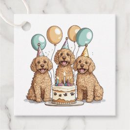 Etiquetas Para Lembrancinhas Cães de Goldendoodle de Aniversário