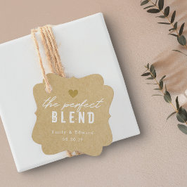 Etiquetas Para Lembrancinhas Café de Casamento Modern Kraft A Mistura Perfeita