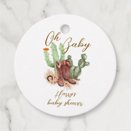 Etiquetas Para Lembrancinhas Calçado de cowboy moderno Boho Cactus