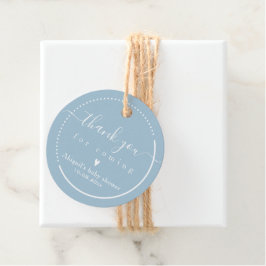 Etiquetas Para Lembrancinhas Caligrafia Elegante Chuvada de Bebê Azul 'Muito Ob