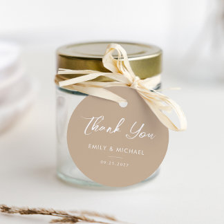 Etiquetas Para Lembrancinhas Caligrafia Mínima - Casamento Simples Obrigado