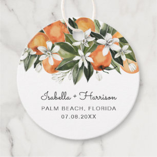 Etiquetas Para Lembrancinhas Calliope - Citrus do Flor Laranja de Cor Watercolo