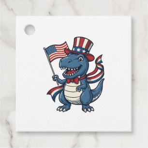 Etiquetas Para Lembrancinhas Camisa de Dinossauro Patriótico Vintage Vector Des