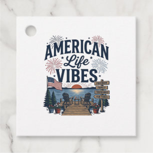 Etiquetas Para Lembrancinhas Camisa Vector do Lago Patriótico Vibes da Vida Ame