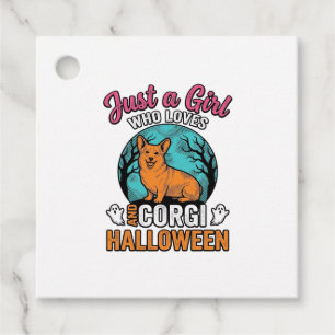 Etiquetas Para Lembrancinhas Camisa Vintage Corgi Halloween Girl Amante de Cach