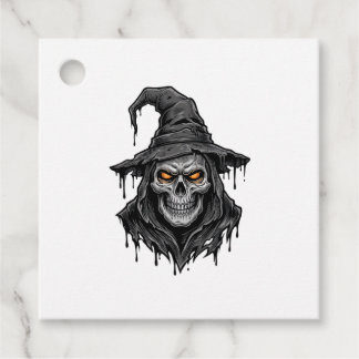 Etiquetas Para Lembrancinhas Camisa Vintage de Halloween com Chapéu de Bruxa e