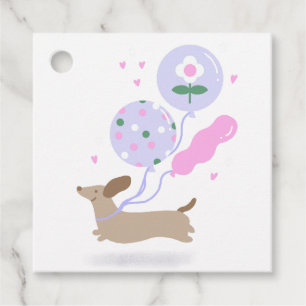Etiquetas Para Lembrancinhas Cão Cachshund Weiner Cão Cachinho Rosa