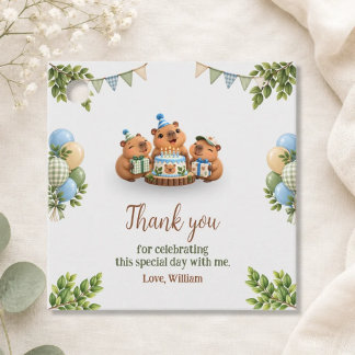 Etiquetas Para Lembrancinhas Capivara Capy Festa Fofa Azul Kawaii Menino Aniver