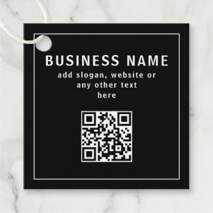 Etiquetas Para Lembrancinhas Carregar código QR ou logotipo Preto Moderno