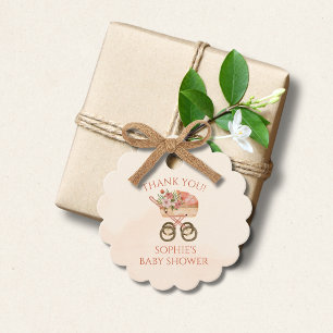Etiquetas Para Lembrancinhas Carruagem De Bebê Floral Obrigado