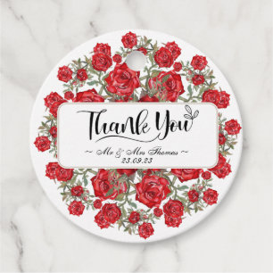 Etiquetas Para Lembrancinhas Cartão de agradecimento floral em aquarela com ros