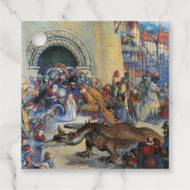 Etiquetas Para Lembrancinhas Cartão de Aniversário da Princesa com Dragão Dobra