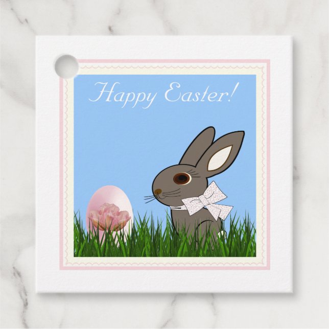 Etiquetas Para Lembrancinhas Cartão-presente de Ovo Pinto-Coluna páscoa Coelho (Frente)