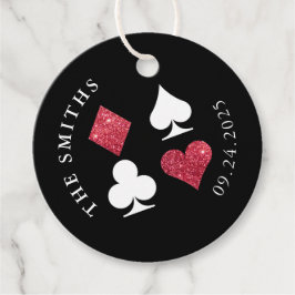 Etiquetas Para Lembrancinhas Cartão vermelho brilhante Ajuste Data e Nome do Ca