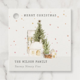 Etiquetas Para Lembrancinhas Cartões de natal Fotográficos de Casas de Árvore B