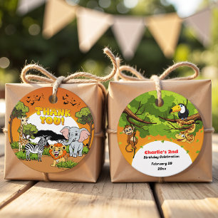 Etiquetas Para Lembrancinhas Cartografia sobre Animais Tropicais Safari Obrigad