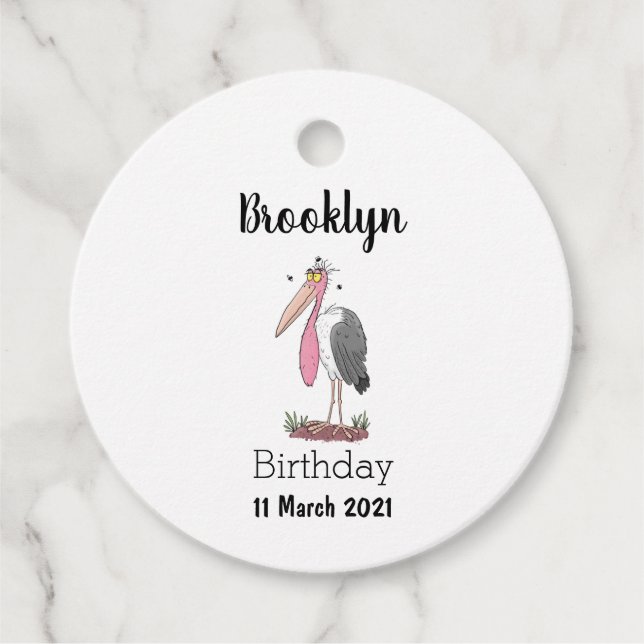 Etiquetas Para Lembrancinhas Cartoon engraçado marabou (Frente)