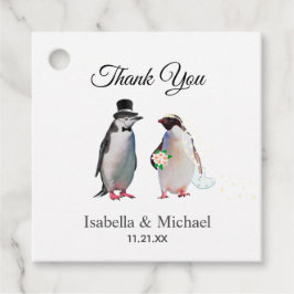 Etiquetas Para Lembrancinhas Casal de Pinguins Elegantes Obrigado Casamento