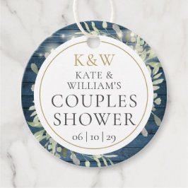 Etiquetas Para Lembrancinhas Casal Rustic Monograma Greenery Chá de casamento